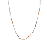 14k Rose and White Gold Diamond Cut Rose Barrell Anklet 12" inches